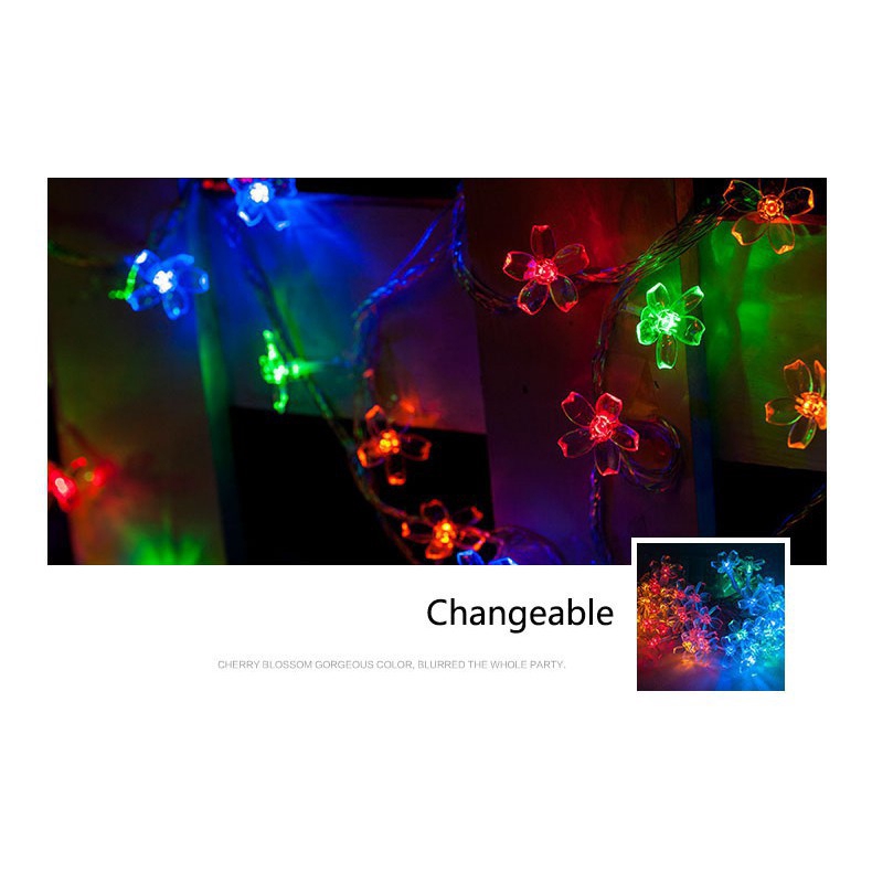 Dây đèn LED trang trí hình quả cherry 100 LED 10m thay đổi màu được