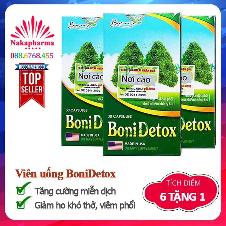[6 TẶNG 1] BoniDetox – Tăng cường miễn dịch hệ hô hấp, giảm ho khó thở, hen suyễn, viêm phổi, viêm phế quản Boni Detox
