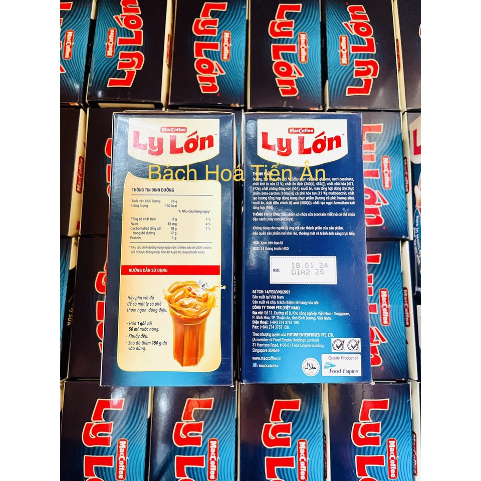 Cà phê sữa đá MacCoffee Ly Lớn Hộp 260g ( 10 gói x 26g ) Đậm đà cà phê - Béo thơm vị sữa