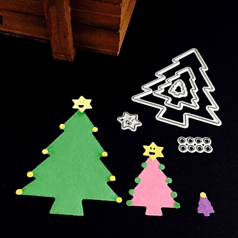 love* Christmas Tree Cutting Dies Stencils Template DIY Scrapbook Album Embossing Card