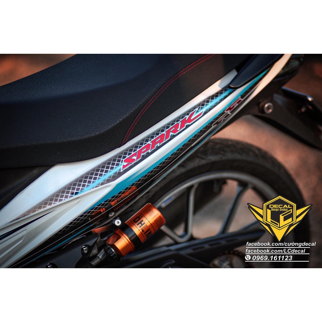 tem rời exciter 2010 trắng xanh đen spark