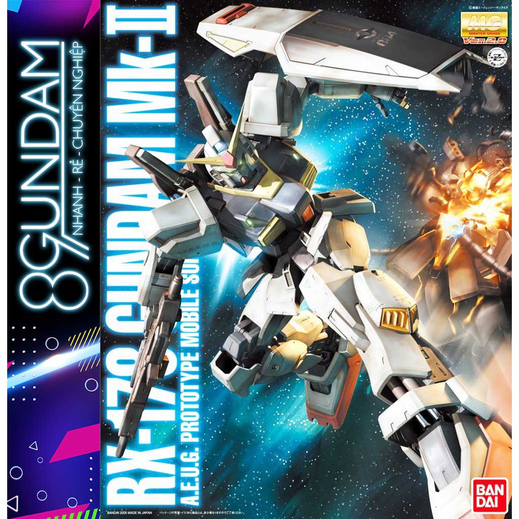 Mô Hình Lắp Ráp Gundam MG RX-178 Mk-II ver 2.0 AEUG (tặng hangar base)