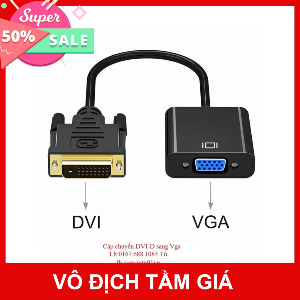 🆘🆘 Dây Chuyển DVI sang VGA có chíp 🆘🆘