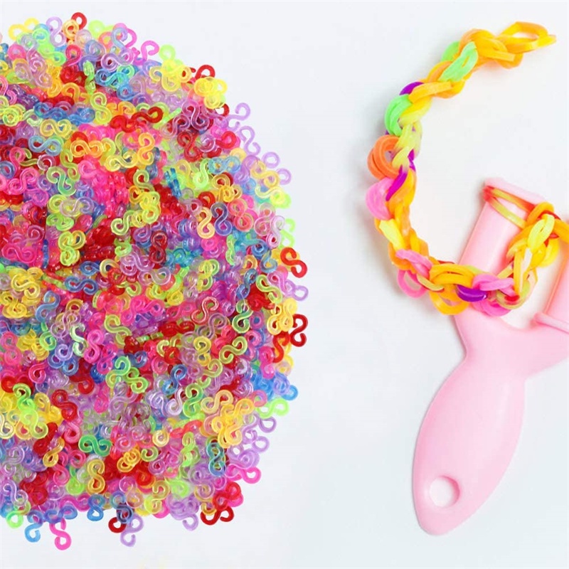 Set 100 Kẹp Cao Su Hình Chữ S Nhiều Màu Dùng Làm Trang Sức DIY