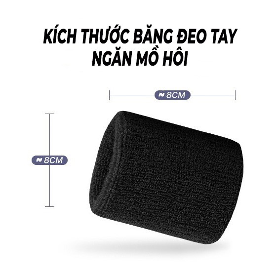 Băng đeo cổ tay thể thao thấm hút mồ hôi chất liệu cotton mềm mịn thoáng khí thấm hút mồ hôi tốt