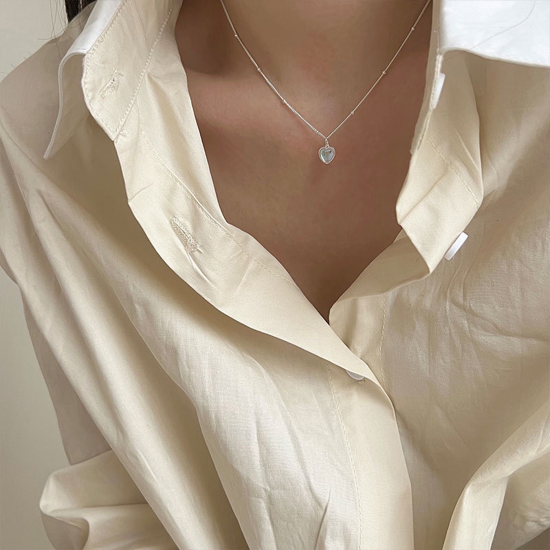 ✨✨Vòng cổ Hai Lớp Đính Đá Mặt Trăng Hình Trái Tim Màu Gradient