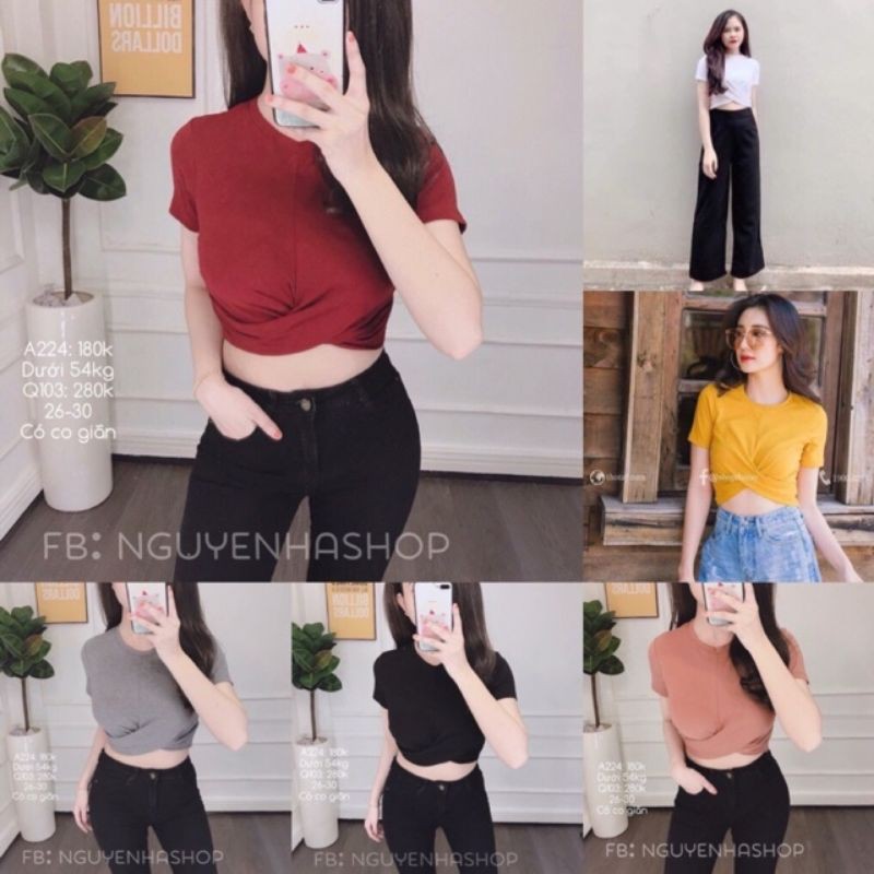 Áo Croptop xoắn eo