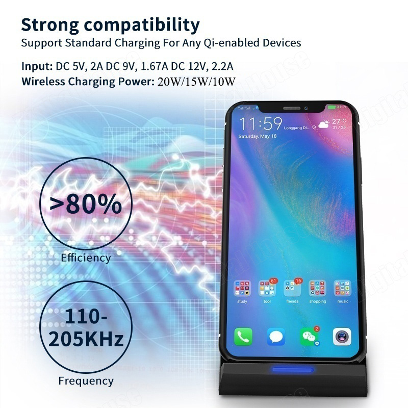 Đế Sạc Không Dây 20W Max Nhanh bộ sạc không dây Cho all Qi-enabled Phone Samsung Huawei