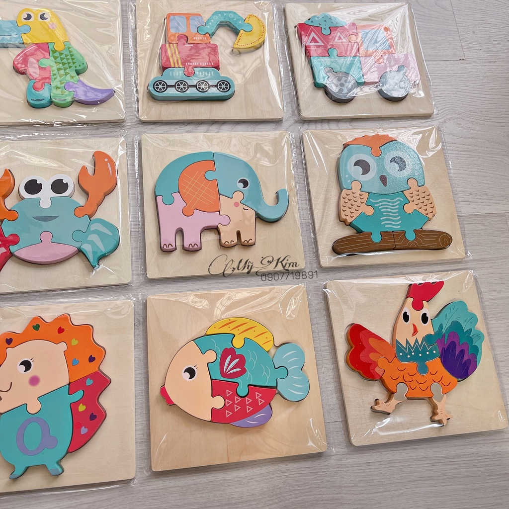 Tranh Gỗ Ghép Hình 3D Nổi Cho Bé - Đồ Chơi Thông Minh