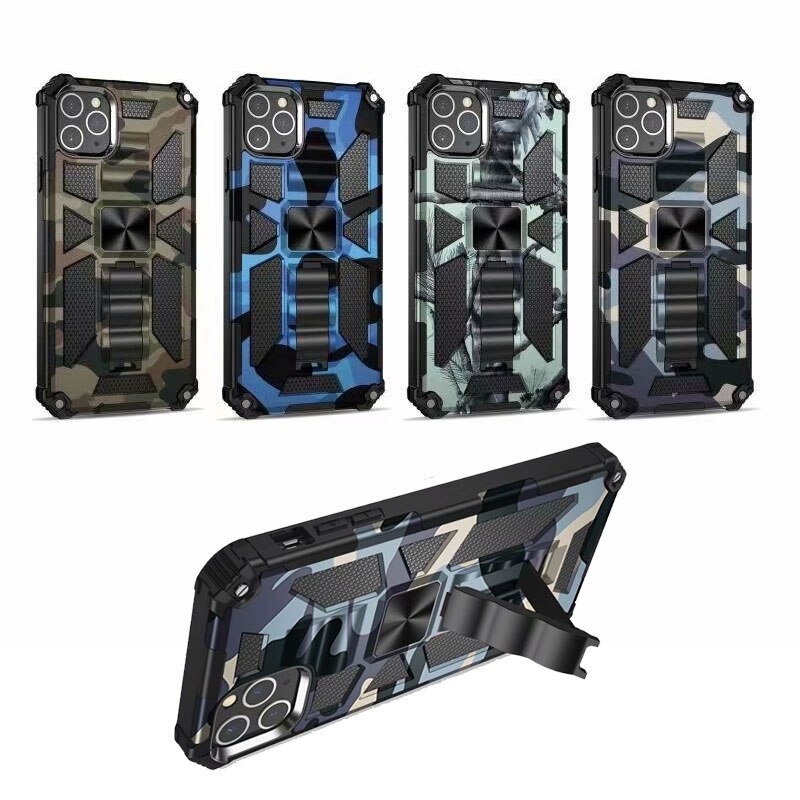 Ốp Điện Thoại Chống Sốc Kèm Móc Xỏ Ngón Nam Châm Cho iPhone 12 11 Pro Max 12Mini X XR XS Max 6 6s 7 8 Plus SE 2020