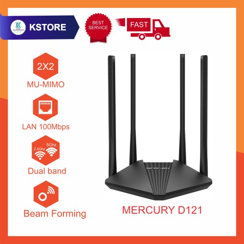 Bộ Phát wifi Router wifi Mercury D121 - 2 Băng tần 2.4Ghz & 5Ghz | BigBuy360 - bigbuy360.vn