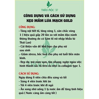 Kẹo Mầm Lúa Mạch Gold Thảo Mộc 37