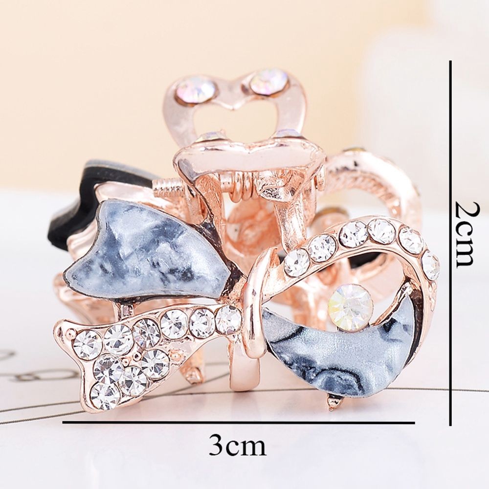 Kẹp tóc họa tiết nơ đính kim cương giả thời trang