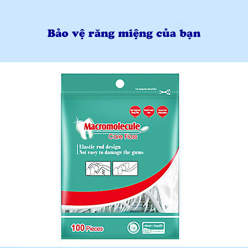 Tăm chỉ nha khoa gói 50 100 chiếc chăm sóc vệ sinh răng miệng Care Floss AH6