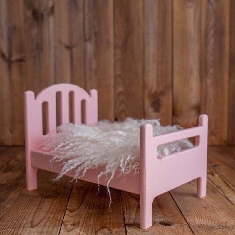 Giường Ngủ Màu Hồng Dùng Làm Phụ Kiện Chụp Ảnh Cho Bé Sơ Sinh