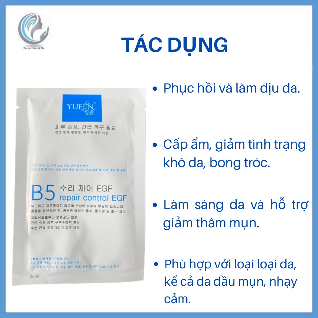 Mặt nạ B5 mask phục hồi cấp ẩm làm dịu da Repair Control EGF MN01