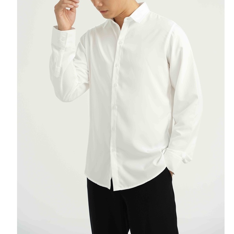 Áo sơ mi nam dài tay form suông cổ bẻ Hàn Quốc vải cao cấp chống nhăn AUTOMAN A07