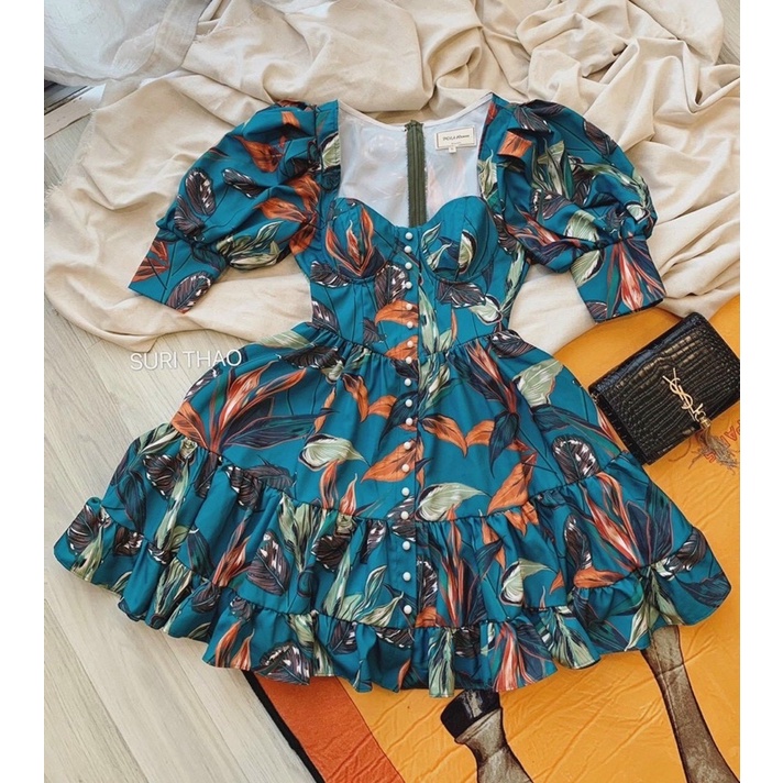 Đầm maxi lụa hoa đi biển siêu đẹp siêu xinh TRIPBLE T DRESS - Free size dưới 55kg