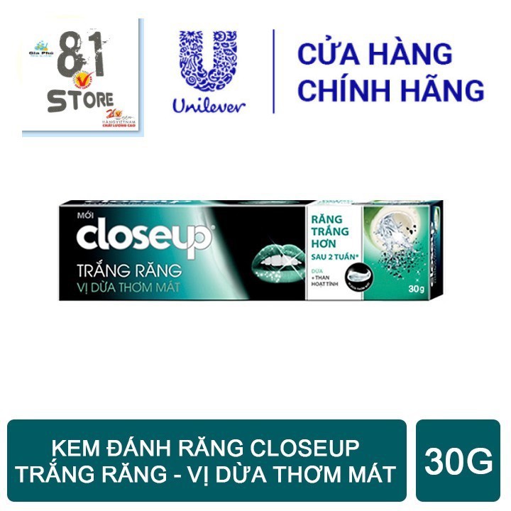 Kem đánh răng Close up vị dừa the mát 30gr