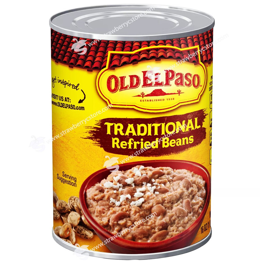 Đậu Tán Chiên Kiểu Truyền Thống Old El Paso Traditional Refried Beans (Lon 453gr, 16 Oz.) - USA