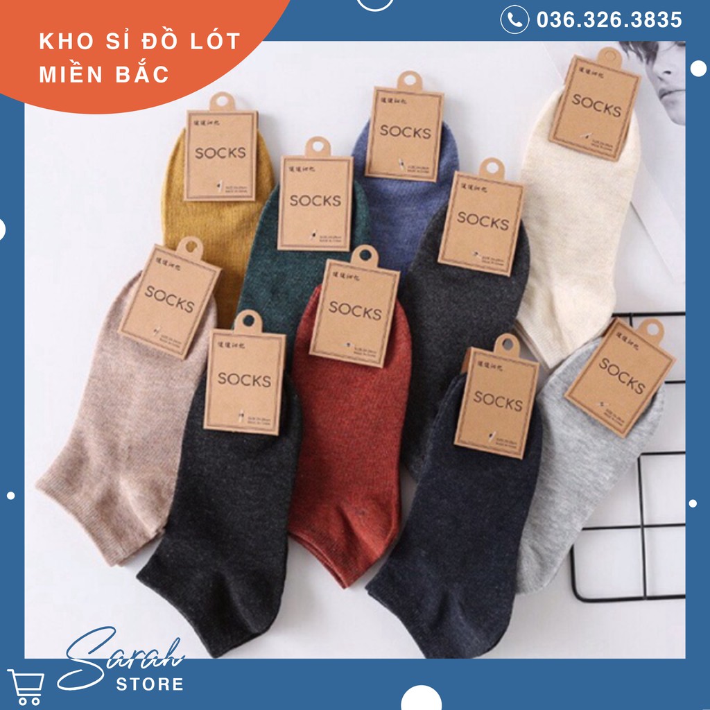 Combo 5 đôi tất cổ ngắn Unisex đa sắc chống hôi chân