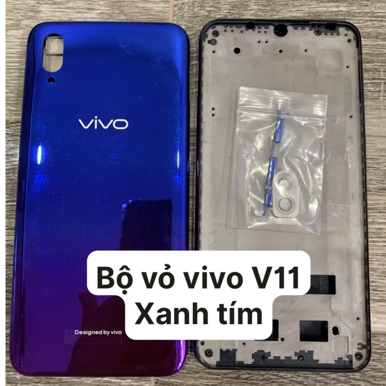 Bộ vỏ điện thoại zin hãng V11 (gồm lưng, sườn ,phím nguồn và phím âm lượng, kính camera )