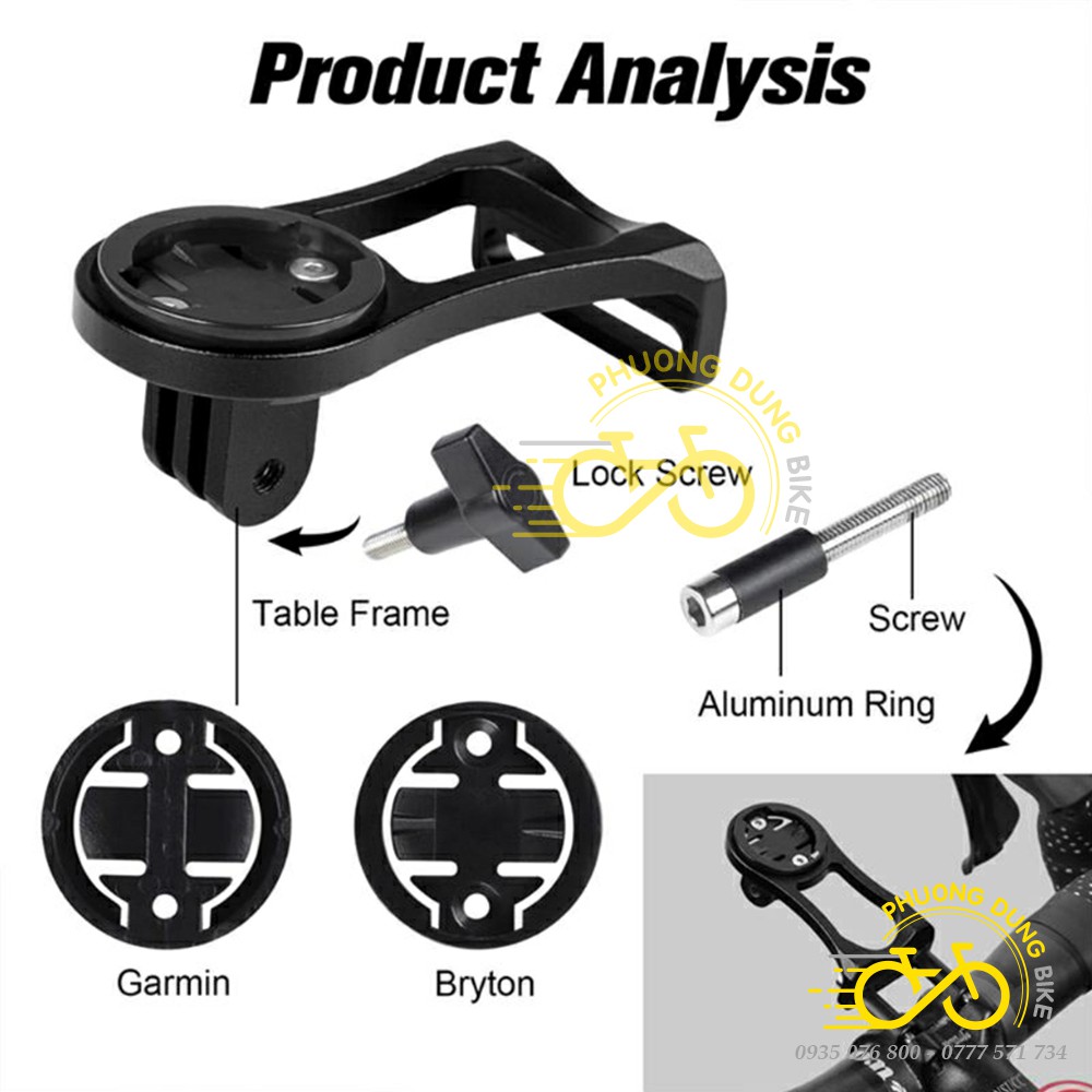 Đèn chiếu sáng xe đạp WEST BIKING kiêm giá bắt đồng hồ Garmin, Bryton