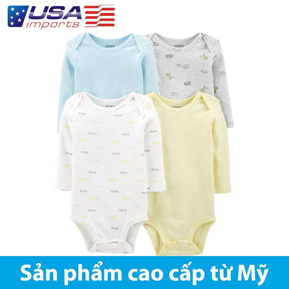 Set 4 bodysuit tay dài Car-tờ Auth Từ Mỹ (17640410)