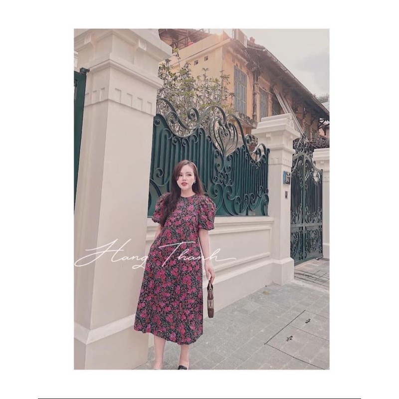 [Mã FATHANG5 giảm 10K đơn 50K] Đầm suông hoa tay bồng cổ tròn{free ship} váy maxi suông dáng dài | BigBuy360 - bigbuy360.vn