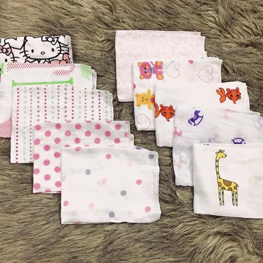 &lt;RẺ VÔ ĐỊCH&gt; Set 10 khăn sữa Aden họa tiết dễ thương cho bé