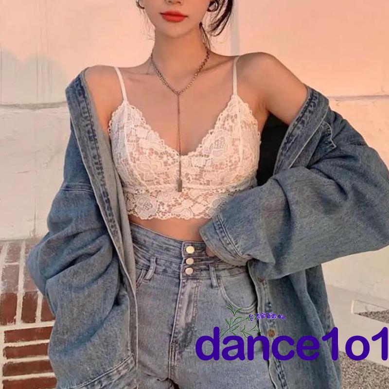 Áo ngực ren hoa phối dây dễ dàng điều chỉnh quyến rũ