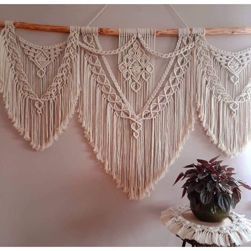 Mành treo trang trí macrame size lớn 1m5*1m2 nhiều mẫu decor homestay, khách sạn boho