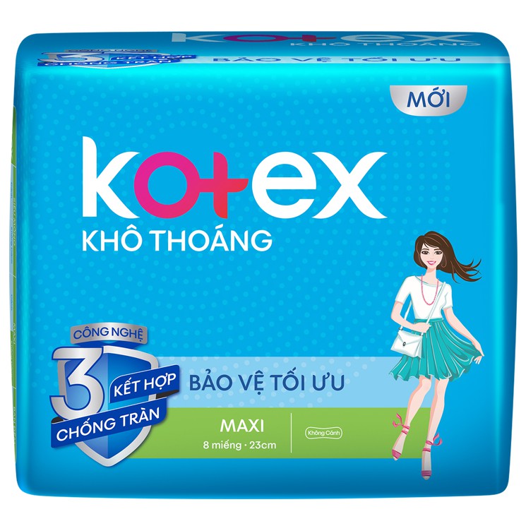 8 gói Kotex maxi dày không cánh (1 gói 8 miếng)