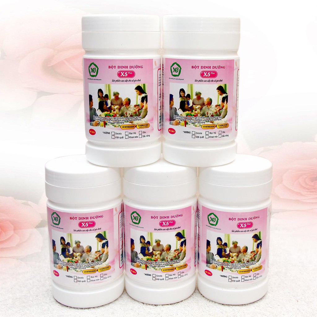 5 BỘT DINH DƯỠNG X5 - cho cả gia đình được làm từ ngũ cốc nảy mầm,whey protein, sữa, bột kem thực vật, betaglucan