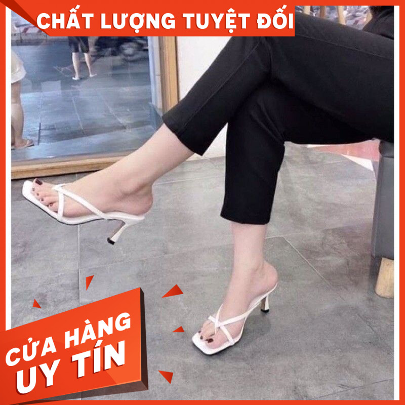 Dép guốc cao gót 5P dây mảnh xỏ ngón không quai hàng đẹp hottrend 2020 - Mã B7Giá Chất - Hàng Chất