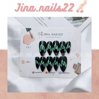 Nailbox móng giả viền lửa cá tính theo size tay