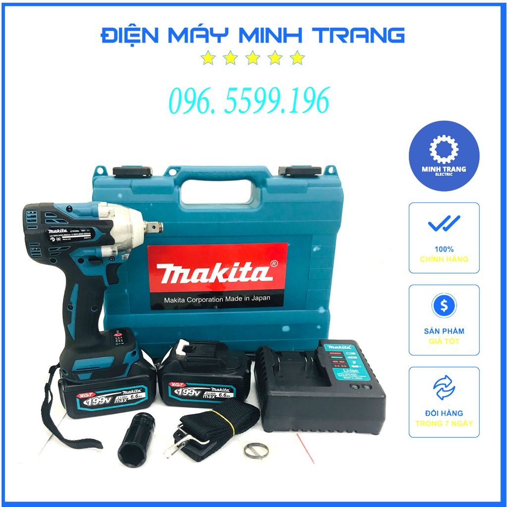 Máy Siết Bulong Makitaa DTW300 199V, Máy Bắn Vít Động Cơ Không Chổi Than, Mạch Thế Hệ Mới, 03 Bánh Răng Sắt