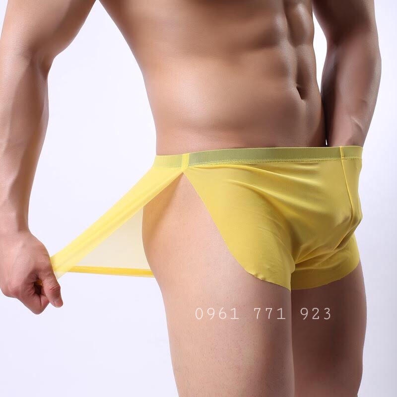 Quần Lót Nam Sexy Lưới Gợi Cảm - Quần Sịp lưới đùi nam sexy mặc ngủ siêu mỏng mát xuyên thấu màu đỏ đen trắng gay bóng