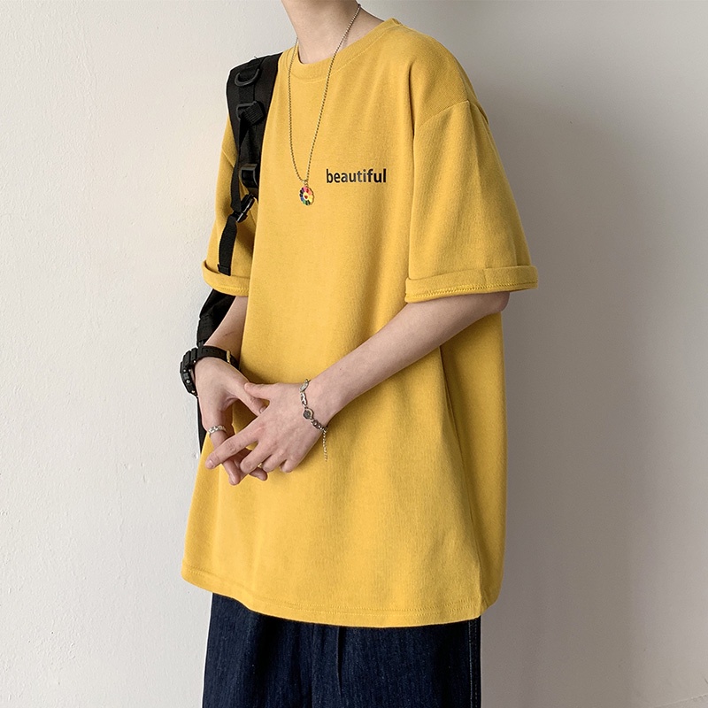 Áo Thun Nam Tay Ngắn Màu Sắc Đơn Giản