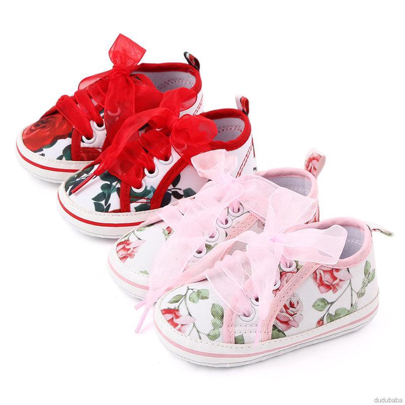 Giày sneaker bé gái đế mềm chống trượt họa tiết phong cách Trung Hoa