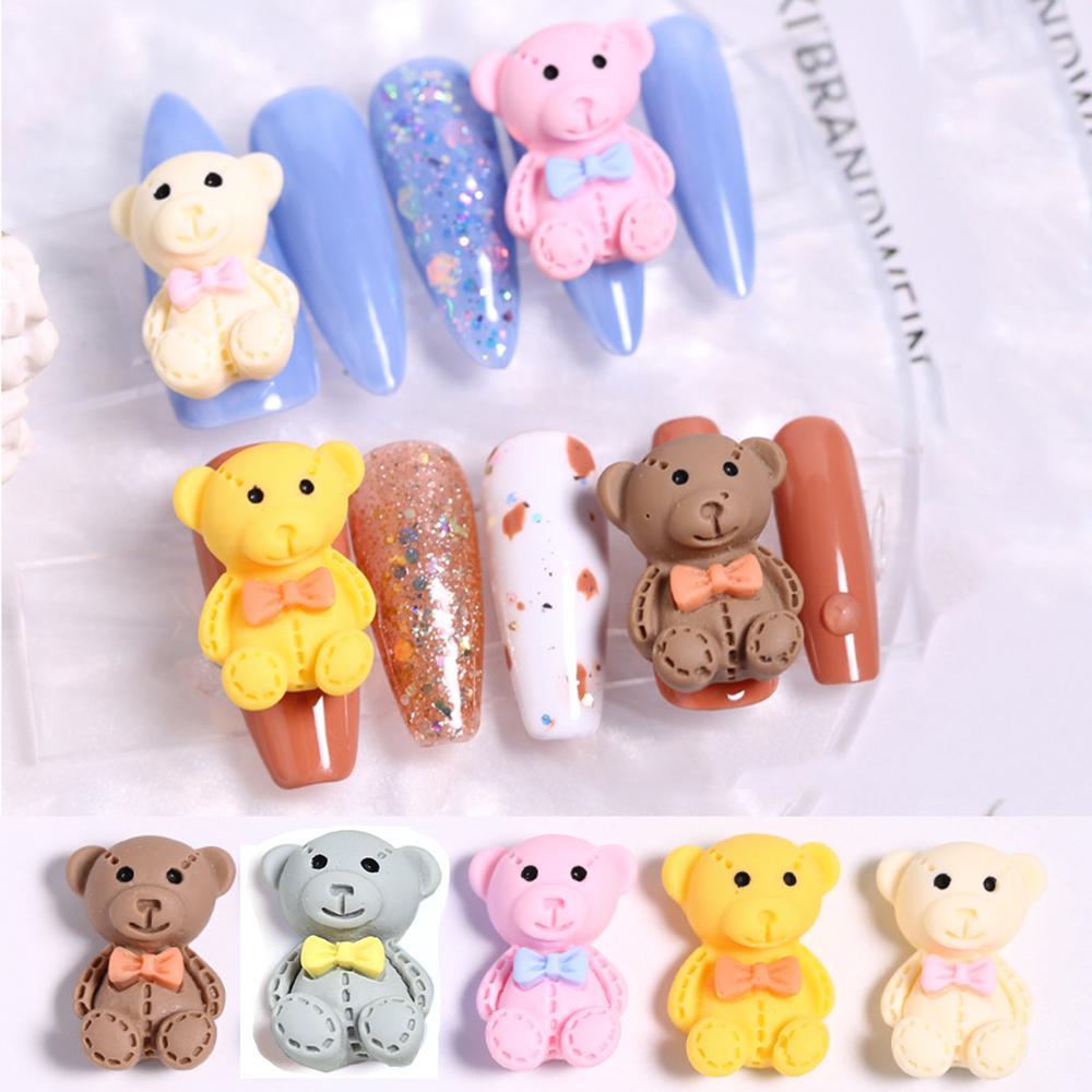 CLEOES 3D Nail Art Decorations Lovely DIY Jewelry Resin Bear Manicure Designs