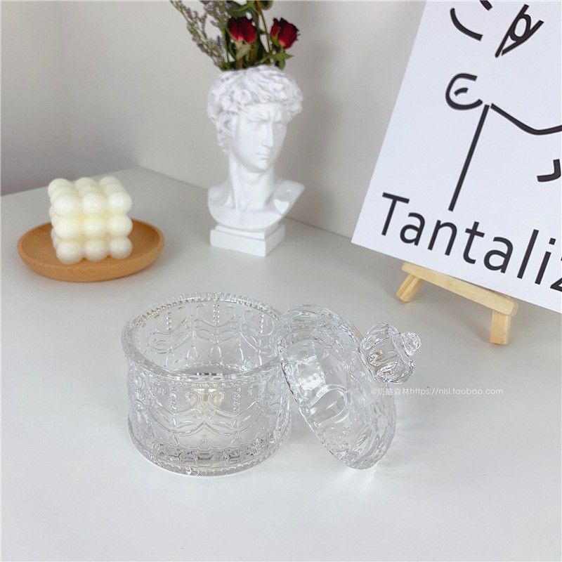 THỐ MỨT thủy tinh. Hũ đựng mứt , bánh kẹo thủy tinh vân kim cương sang trọng