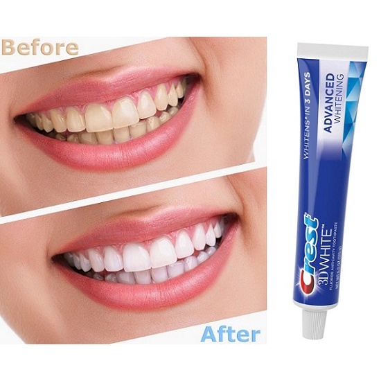 Kem đánh răng Crest 3D White Advance 147gr hàng chính hãng USA - Răng trắng hơi thở thơm mát