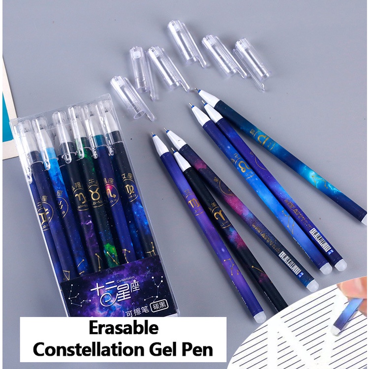Hộp 12 Cây Bút Bi Ngòi 0.5Mm Mực Xanh / Đen Có Thể Xóa Được