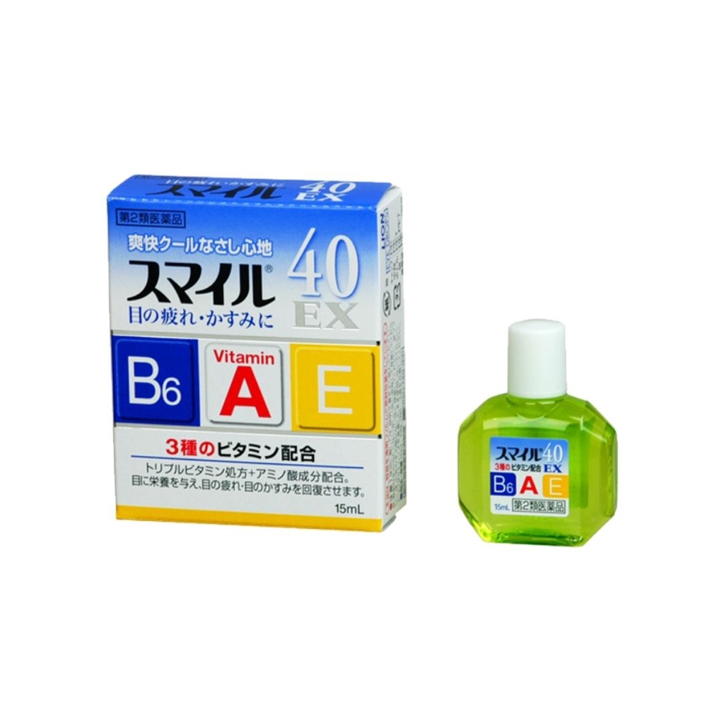 Thuốc Nhỏ Mắt Smile 40 Mild/Ex Lion Nhật Bản Mẫu Mới Nhất Chính Hãng Giúp Mắt Khỏe Giảm Mệt Mỏi 15ml