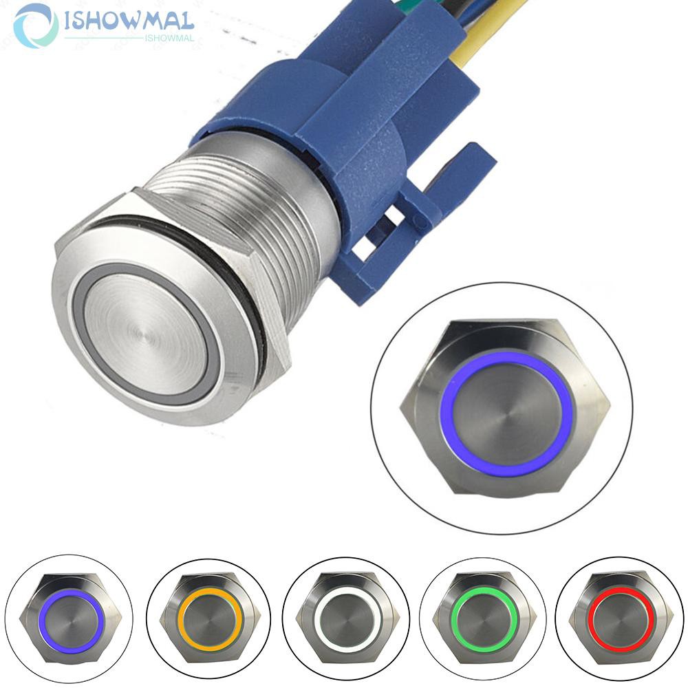 Công Tắc Bật / Tắt Đèn Led 1no 1nc 19mm 12v Chống Nước Ip66 Chất Lượng Cao