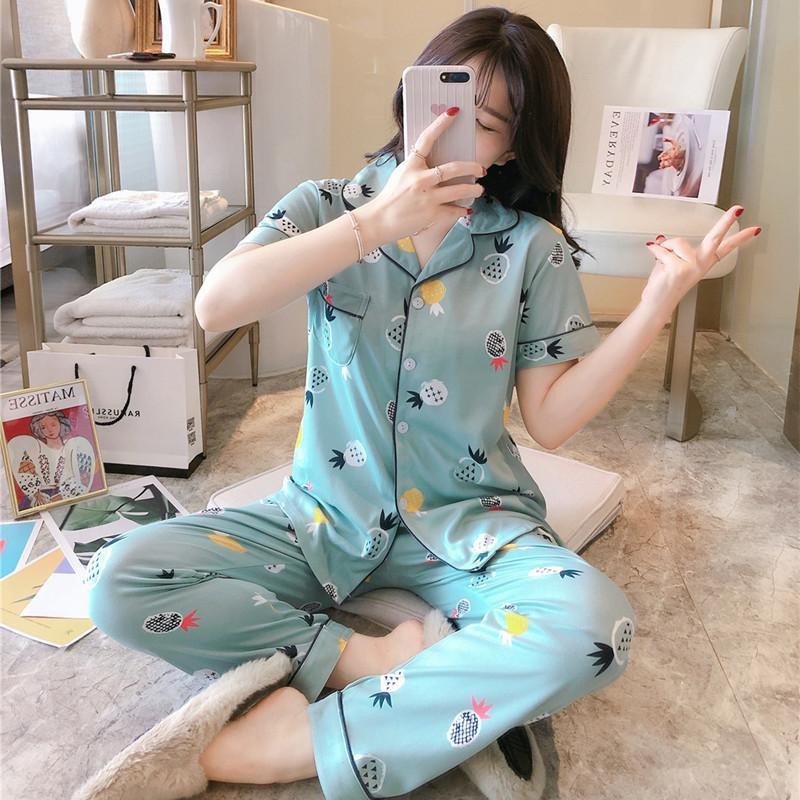 Đồ Bộ Nữ Pijama Tay Ngắn Quần Dài Cao Cấp Chất Dày Ấm TN01