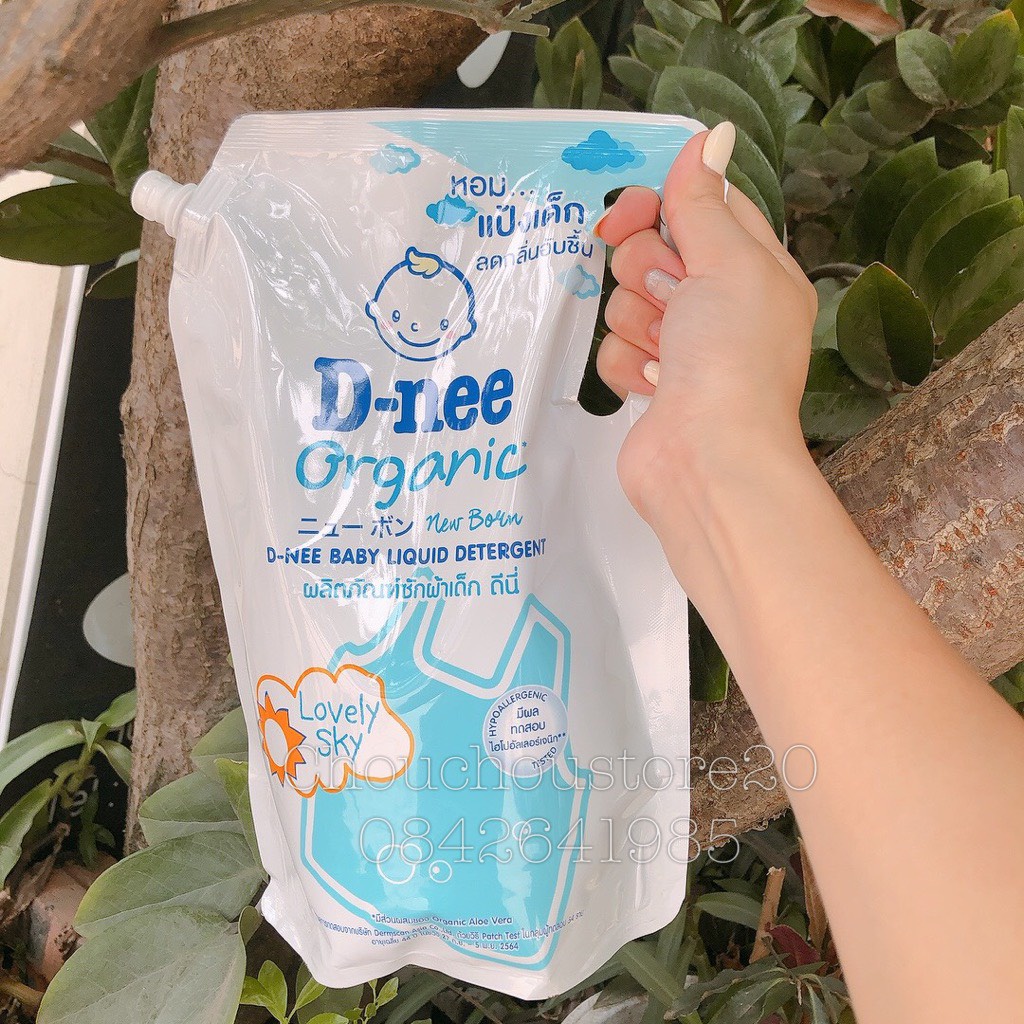 Túi 1400ml nước giặt xả quần áo sơ sinh Dnee 2in1 an toàn cho da em bé hàng nội địa Thái lưu hương lâu