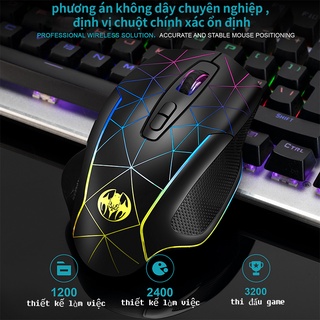 chuột không dây chơi game sạc điện phát sáng 7 màu 2. 4G, 7 nút 3 nấc 3200DPI có thể điều chỉnh chuột máy tính M30