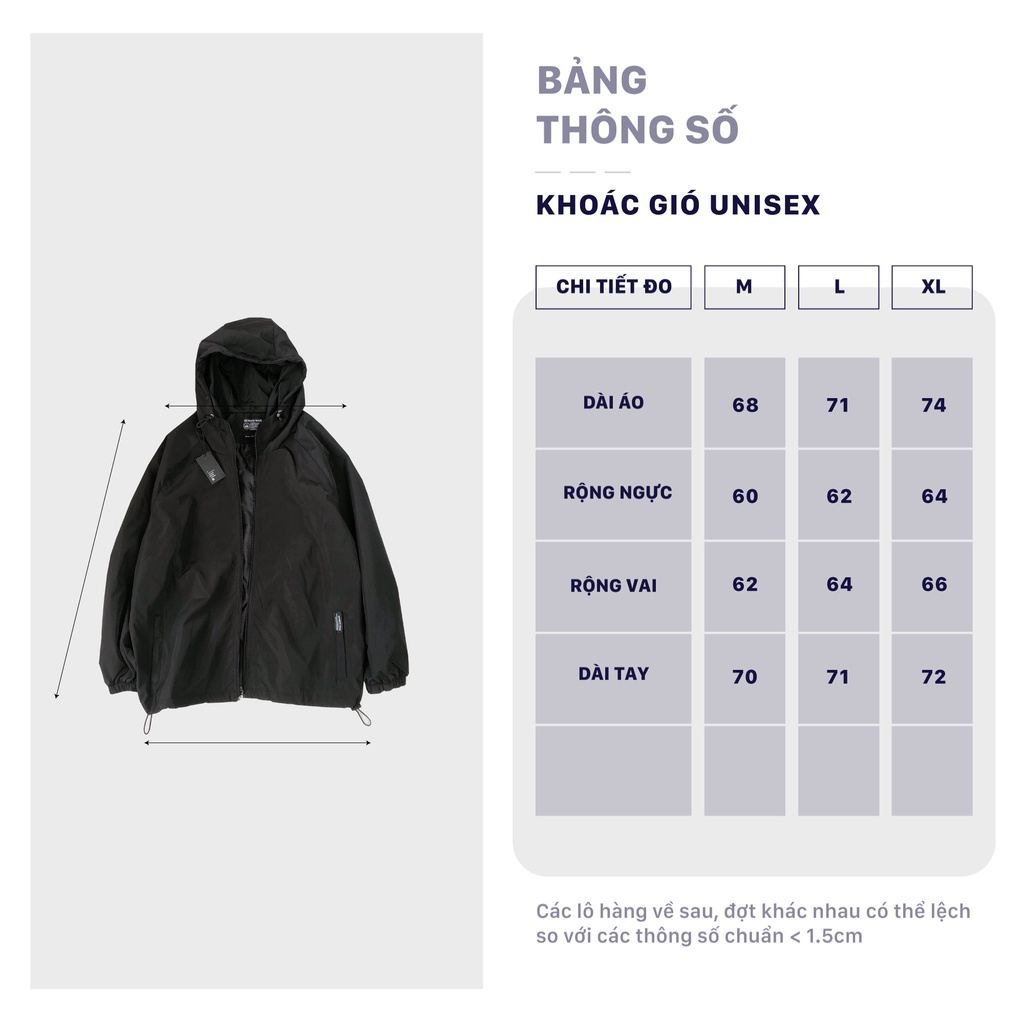 Áo khoác nam nữ khoác gió Unisex City Cycle - Áo khoác dù form rộng hàng Local Brand cao cấp